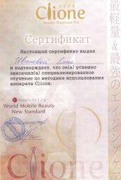 2017 год. Сертификат Word Mobile Beauty/ New Standard